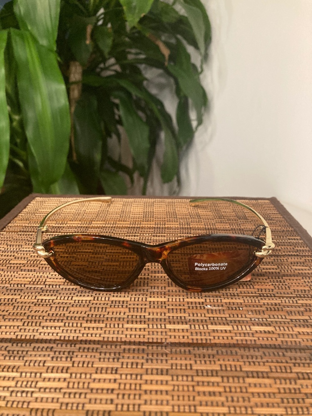 Cat Eye Dual Bar Frame Sunglasses (Brown Print ) MP25581AP